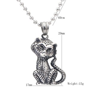 Collier pendentif chaton du zodiaque en acier inoxydable avec chaîne de 60 cm, cadeau pour femme - Product Image 5