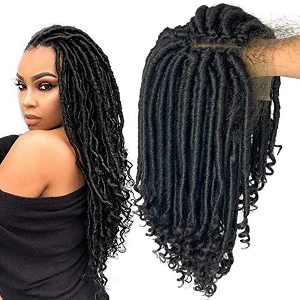 Black Braided Box Braiding Synthetic Lace Front Wig Long Braids Heat Fiber Hair Lace Front Synthetic Wigs for Black Women