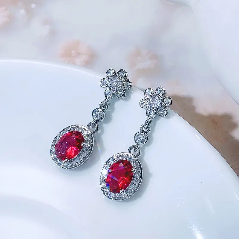 aretes y accesori por mayor 925 silver women's jewelry necklace and earrings pendientes de moda