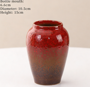 Vase en céramique rouge en gros avec motif de célébration de mariage pour salon, entrée, table à manger, décoration intérieure, arrangement floral - Product Image 5