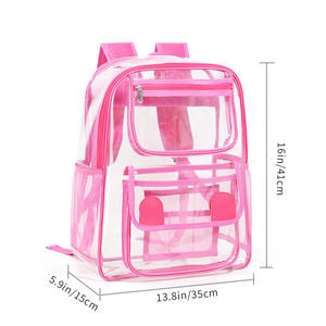 Sac à dos transparent personnalisé en PVC résistant, grand sac à dos pour livres d'école pour étudiants universitaires - Product Image 5