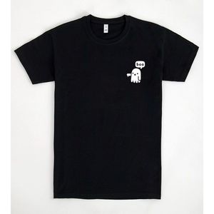T-shirt Ghost Of Disapproval nera a maniche corte con design di Halloween - Product Image 1