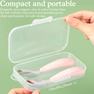 Ensemble de couverts coréens SUNSHING avec étui, boîte à couverts en acier inoxydable pour bébé, ustensiles pour tout-petits, étui de voyage, organisateur de couverts en plastique - Product Image 3