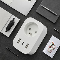 1 Çıkış Portu 16A Anma Değeri Fabrikadan Doğrudan Duvara Monte Çok Fonksiyonlu USB Güç Kartı Koruyucu AB Dönüştürücü Priz Soketi