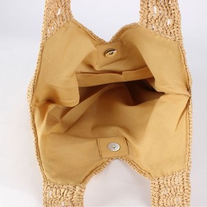 Bolso de Hombro de Gran Capacidad con Cierre Magnético y Doble Correa, Tejido PU Hueco, para Mujer, Invierno, Vacaciones en la Playa, Tanjing - Product Image 3