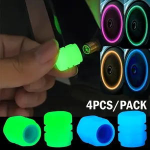 4 tapas de neumáticos deportivos universales con válvula luminosa iluminada con Material satinado ajustable, diamantes de imitación brillantes de varios colores - Product Image 2