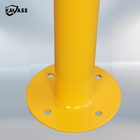 KAVASS Prix d'usine Revêtement en poudre-Base plaquée Acier jaune de sécurité Surface fixe Borne de stationnement avec poteau de fixation