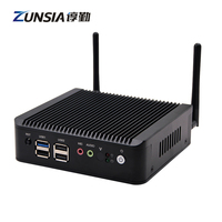 Mini PC de escritorio Zunsia Dual Lan Quad Core RS232 Celeron J1900 J1800 Atom E3845 1 * HD/DP X86 Barebone Thin Client Nano Mini PC