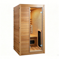Sauna infrarouge à prix d'usine en cèdre rouge massif, cabine de sauna infrarouge lointain à vapeur sèche avec panneau de commande intelligent