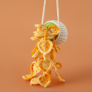 Decorazione per Auto a Forma di Fiore all'Uncinetto, Accessorio Auto Fatto a Mano, Decorazione Pendente a Cuore <span class=keywords><strong>e</strong></span> Foglia Lavorata a Maglia - Product Image 4