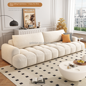Nghệ Thuật Sống sofa phòng căn hộ nhỏ kem Puff pháp kem phong cách 2025 thiết kế mới mô hình sofa Set đồ nội thất bộ hoàn chỉnh - Product Image 2