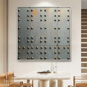 Peinture à l'huile sur panneau métallique texturé de qualité industrielle, œuvre d'art Wabi Sabi faite à la main, grande décoration murale sur toile texturée 3D - Product Image 1