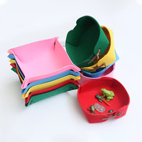 Boîte de rangement en feutre à boutons pour maquillage, bijoux et petits objets, idéale pour l'organisation de bureau et de maison