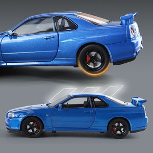 Modellini <span class=keywords><strong>auto</strong></span> in lega 1:24 <span class=keywords><strong>auto</strong></span> modello <span class=keywords><strong>Nissan</strong></span> <span class=keywords><strong>GTR</strong></span> R34 porte veloci e Furiou aprono Display decorativo in metallo modalità macchinina - Product Image 5