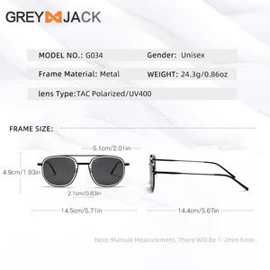 Gafas de sol polarizadas de doble viga de acero inoxidable Grey Jack, unisex, protección UV400, tipo 3, G034 - Product Image 5
