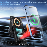 Carga inalámbrica transparente Universal portátil Soporte de teléfono para automóvil con sujeción automática Cargadores de coche inalámbricos inductivos