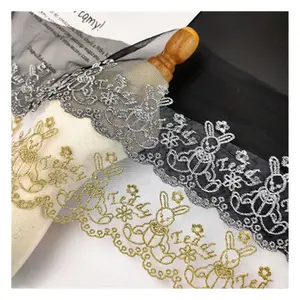 WS01 Metal iplik nakış örgü dantel kenar 12.5cm Lolita moda giyim sınır örgü dantel