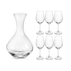 Juego de Degustación de Vino Viola Bohemia de 7 Piezas, Decantador y Juego de Copas - Product Image 1