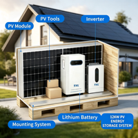 36KW Solarenergiesystem für Wohnhäuser mit Split-Phase-Wechselrichter, Lithium-Ionen-Batterie, Komplette Hauslösung, Komplettset mit Anleitung