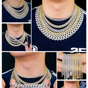 Cadena Cubana de Moissanita Color DEF, Chapado en Oro sobre Plata de Ley 925, Collar para Hombre, Versátil para Combinar con Diferentes Estilos de Ropa - Product Image 3