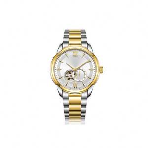 Montre mécanique ajourée de luxe dorée pour homme, cadeau d'affaires, montre-bracelet automatique tendance avec saphir, vente en gros - Product Image 2