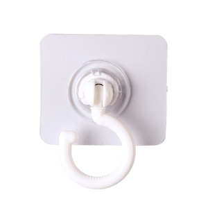 Gancho Giratorio Adhesivo con Ventosa para Montaje en Pared, Fuerte Sujeción, Gancho para Cocina y Baño, Material ABS Blanco, Gancho Individual, Moderno y Sencillo - Product Image 1
