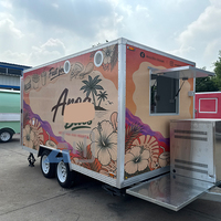 Remorque de camion de cuisine mobile de 15 pieds avec cuisine complète, remorque de restauration commerciale, fourgonnette de concession, pour la vente de nourriture de rue et de snacks, isolée