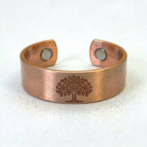 Brazalete de Cobre con Diseño de Árbol de la Vida, Grabado, Estilo Bohemio, para Adultos, en Caja Individual - Product Image 1