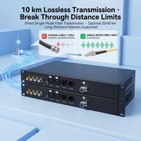 Extenseur Vidéo Optique Bidirectionnel OEM 1CH 3G-SDI avec Audio Bidirectionnel 2CH XLR 24 bits, Portée 10km, Monomode, Montage en Rack 1U