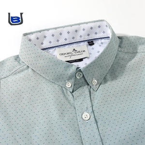 Venta al por mayor OEM <span class=keywords><strong>Caballero</strong></span> patrón de lunares Vestido de <span class=keywords><strong>manga</strong></span> larga para hombre personalizado botón Arriba <span class=keywords><strong>camisa</strong></span> impresión Dobby <span class=keywords><strong>camisa</strong></span> - Product Image 2