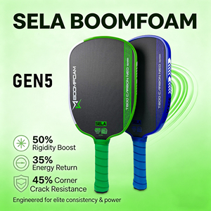 Palas <span class=keywords><strong>de</strong></span> Pickleball SELA BoomFoam <span class=keywords><strong>de</strong></span> Fibra <span class=keywords><strong>de</strong></span> Carbono T800 con Superficie <span class=keywords><strong>de</strong></span> Fricción Rugosa y Borde <span class=keywords><strong>de</strong></span> EVA GEN5 |   Logotipos Personalizados y Diseños Modernos - Product Image 1