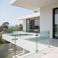 Balustrade moderne sans cadre en verre dépoli, finition miroir en acier inoxydable résistant à la rouille, pour terrasse de piscine, garde-corps d'escalier pour hôtels de luxe
