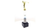 Trofeo de Golf Personalizado de Alta Calidad, Grabado, Ecológico, de Metal y Cristal, 12.5 Pulgadas, Dorado, para Competiciones de Golf y Celebraciones de Hitos
