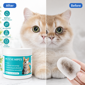 Ultra-Purified 99.6% EDI Water Biodegradable Soft Non-Woven Eye <strong>Wipes</strong> for Dogs Cats Daily Cleaning Pet <strong>Wipes</strong> - Product Image 2