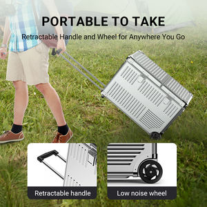 Refrigerador Portátil para Automóvil de Aleación de Aluminio con Ajuste de <span class=keywords><strong>Temperatura</strong></span> de Doble Zona de 40L-50L con Batería y Asas Opcionales - Product Image 4