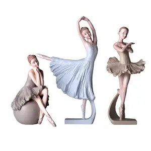 Großhandel Custom Nordic Creative Ballett Mädchen Skulptur Swing Ins Wind tänzer Modell Prinzessin Zimmer Schreibtisch Dekoration