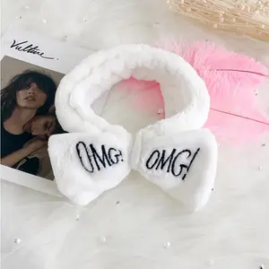 Coreano bonito pelúcia Hairband acessórios coloridos mulheres maquiagem lavagem rosto cabelo banda headband