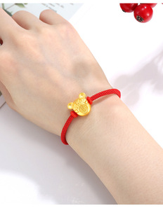 AB901102101 Xuping 2020 nuovo design <span class=keywords><strong>24k</strong></span> color <span class=keywords><strong>oro</strong></span> gioielli all'ingrosso design animale zodiaco braccialetto di corda rossa - Product Image 1