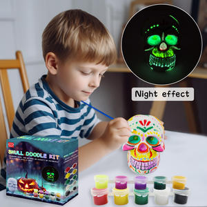 KHY 12 pots de peinture acrylique <span class=keywords><strong>fluorescente</strong></span> 5 ml, peinture qui brille dans le noir pour les enfants, peintures artistiques, matériau nylon - Product Image 5