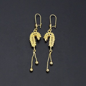 JXX 2024 Women's <b>Gold</b>-Plated Brass Drop <b>Earrings</b> Unique Dubai Style <b>Dangle</b> Jewelry for Weddings Wholesale Price - Product Image 6