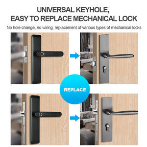 Aien Vàng-Màu Nhà Thông Minh Brass Khóa Cửa Điện Xử Lý Tuya Sinh Học Gỗ Nhôm Thép Wifi Ứng Dụng Kết Nối Đám Mây Lưu Trữ Dữ Liệu - Product Image 3