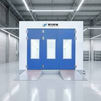 Cabine de peinture automatique à rideau d'eau à performance stable, brûleur diesel, éclairage LED pour application de peinture industrielle de berlines