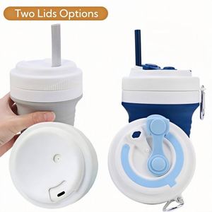 Custom Shape Leakproof 350ml,16oz, 500ml Collapsible Silicone Cups,silicone Drink Cup,silicon Foldable Travel Coffee Cup - Product Image 4