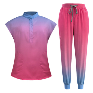 Stock Fast Delivery Gradient Colorful TS Scrubs 4 Way Stretchy Fashion Nursing Uniform Wholesale Medical Women Scrubs - Product Image 2