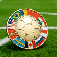 Broche personnalisée en métal émaillé pour défi de football, badge, logo, chapeau, revers, épinglette