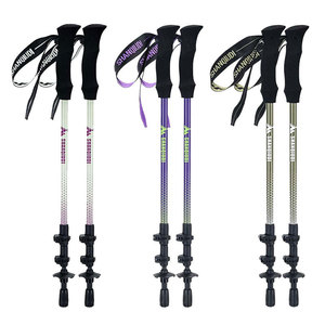 Bastones de Trekking de Fibra de Carbono Telescópicos de 3 Secciones Ajustables Portátiles para Senderismo y Esquí al Aire Libre - Product Image 2