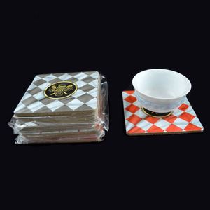 Customized Eco-Friendly 3mm Thick Hardboard DIY Wooden <b>Coaster</b> with MDF and <b>Cork</b> 9x9cm Square Absorbent Sublimation Blank - Product Image 4