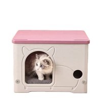 Villa extérieure pour chat avec plancher surélevé, fentes de ventilation, panneaux robustes anti-corrosion, petite maison pour chiot
