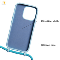 TPU pour femmes à la mode pour iPhone 16 Pro Max étui de téléphone à bandoulière réglable Anti-chute bandoulière de cou conception de corde colorée