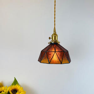 Suspension décorative LED en verre teinté vintage marocain fait à la main pour la maison - Product Image 3